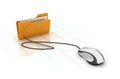 Computer Folder with Computer Mouse Royalty Free Stock Photo