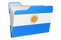 Computer folder icon with Argentinean flag. 3D rendering