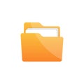 Computer folder icon in flat style. Document archive vector illustration on isolated background. Portfolio sign business concept Royalty Free Stock Photo