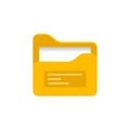 Computer folder icon in flat style. Document archive vector illustration on isolated background. Portfolio sign business concept Royalty Free Stock Photo
