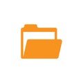 Computer folder icon in flat style. Document archive vector illustration on isolated background. Portfolio sign business concept Royalty Free Stock Photo