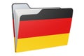 Computer folder icon with German flag. 3D rendering Royalty Free Stock Photo