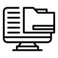 Computer folder icon outline vector. Cms development Royalty Free Stock Photo