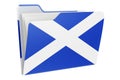 Computer folder icon with Scottish flag. 3D rendering