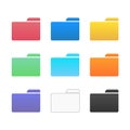 Computer folder icons set - business data archive illustration isolated.