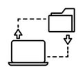 Computer, folder, internet vector icon on transparent background. Outline Computer, folder, internet vector icon Royalty Free Stock Photo