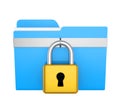 Computer Folder and Lock Isolated Royalty Free Stock Photo