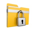 Computer Folder and Lock Isolated Royalty Free Stock Photo