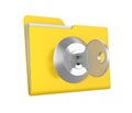 Computer Folder Locked Isolated Royalty Free Stock Photo
