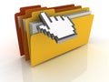 Computer Folders with Mouse Coursor Royalty Free Stock Photo