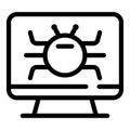 Computer fraud bug icon, outline style Royalty Free Stock Photo