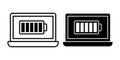 Computer Full Battery Black Icon Bundle for Power Status Royalty Free Stock Photo