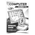 Computer Gadgets Creative Advertise Poster Vector