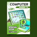 Computer Gadgets Creative Advertise Poster Vector