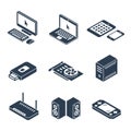 Computer, gadgets and hardware isometric icons Royalty Free Stock Photo