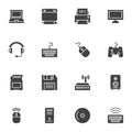 Computer gadgets vector icons set