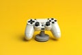 Computer game competition Gaming concept White joystick isolated yellow background, 3D rendering Royalty Free Stock Photo
