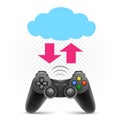 Computer gaming cloud service illustration