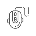 Computer gaming mouse line icon.