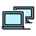 Computer garbage icon color outline vector Royalty Free Stock Photo