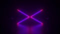 Computer generated abstract backdrop. Neon arrows, 3D rendering direction concept