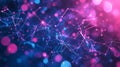 Computer-generated abstract background with a colorful glowing nanotechnology grid.