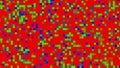 Computer generated abstract background with small mosaic. 3d rendering colorful flashing pixels