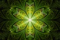 Computer generated abstract illustration Beautiful green petal lotus flower, Kaleidoscope design background, Abstract Concept Royalty Free Stock Photo