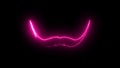 Computer generated background with neon light draws a mustache shape. 3D rendering mustache icon of luminous shiny lines Royalty Free Stock Photo