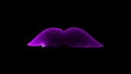 Computer generated background with neon light draws a mustache shape. 3D rendering mustache icon of luminous shiny lines Royalty Free Stock Photo