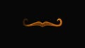 Computer generated background with neon light draws a mustache shape. 3D rendering mustache icon of luminous shiny lines Royalty Free Stock Photo