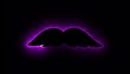 Computer generated background with neon light draws a mustache shape. 3D rendering mustache icon of luminous shiny lines Royalty Free Stock Photo