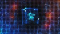Computer generated bright display of running dottes lights. 3D rendering of led background Royalty Free Stock Photo