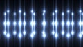 Computer generated bright flood lights background with round particles and gold glow. 3d rendering of disco backdrop