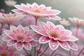 Computer generated 3D fractal flowers in pink and white Royalty Free Stock Photo