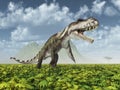 Archosaur Prestosuchus in a landscape Royalty Free Stock Photo