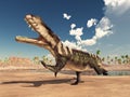 Archosaur Prestosuchus in a landscape