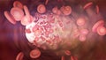 3D illustration of a bloodstream with red cell white cell and platelet Royalty Free Stock Photo