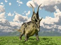 Dinosaur Diabloceratops in a landscape Royalty Free Stock Photo