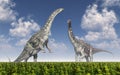 Dinosaur Diamantinasaurus in a landscape Royalty Free Stock Photo