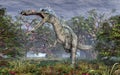 Dinosaur Suchomimus in the forest Royalty Free Stock Photo