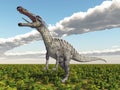 Dinosaur Suchomimus in a landscape Royalty Free Stock Photo