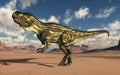 Dinosaur Torvosaurus in the desert