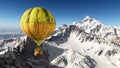 Fantasy hot air balloon over the mountains