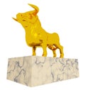 Golden calf on a rock Royalty Free Stock Photo