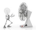 Light bulb figure with a fan Royalty Free Stock Photo