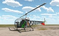 Light helicopter on an airfield Royalty Free Stock Photo