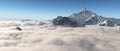 Mountain panorama over the clouds