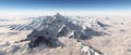 Mountain panorama over the clouds