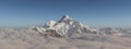 Mountain panorama with snowcapped mountains